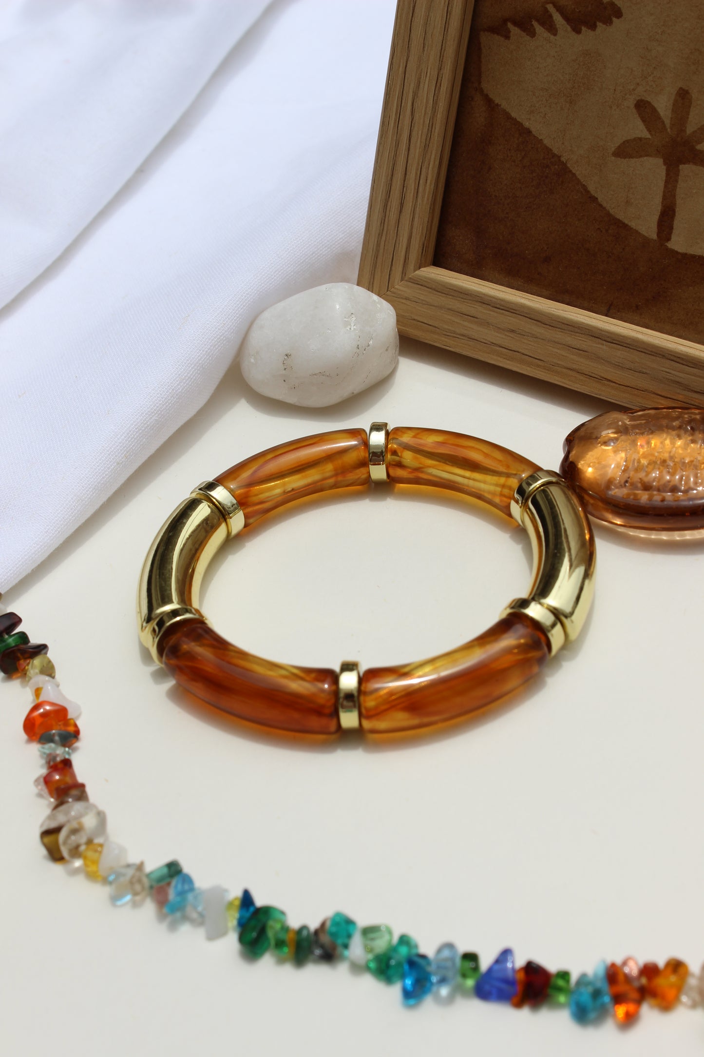 Amazonia Bangle Bracelets on a white surface