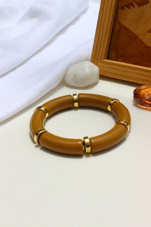 Mocha Toffee Bangle Bracelet on a white surface