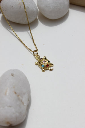 Luck Shell Pendant Necklace on a light background