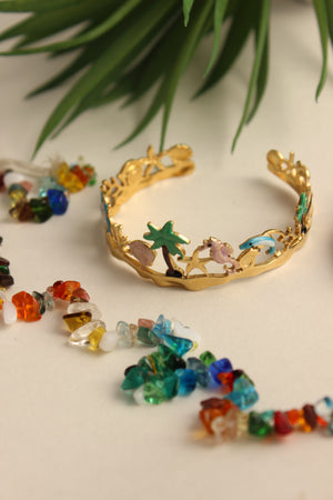 Lagoon Dream Cuff Bracelet on a neutral background