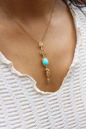 Medina Moon Necklace on a model