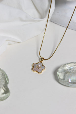 Moonflower Pendant Necklace on a white background