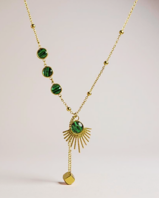 MalaSol Necklace on a light pink background