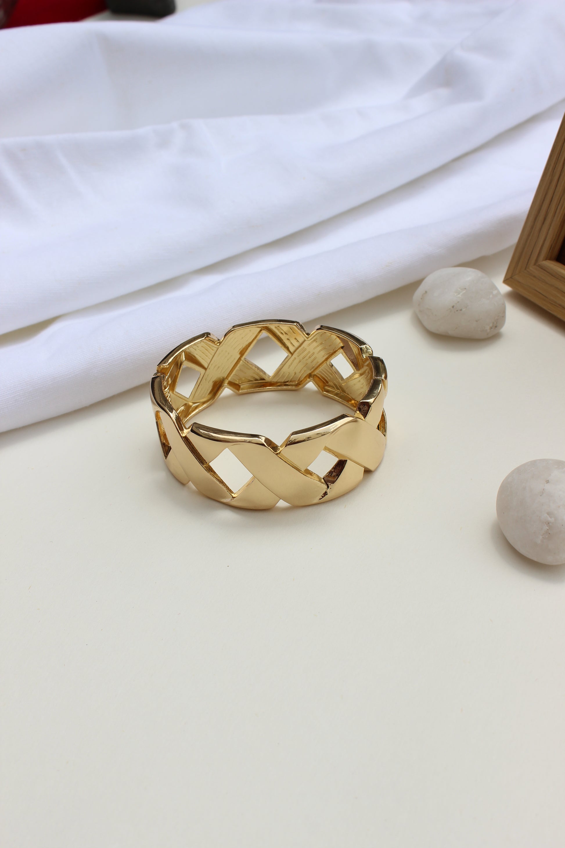 Stellar Thread Bracelet on a white fabric background