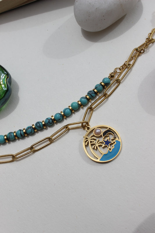 Ocelette Layered Bracelet on a light background