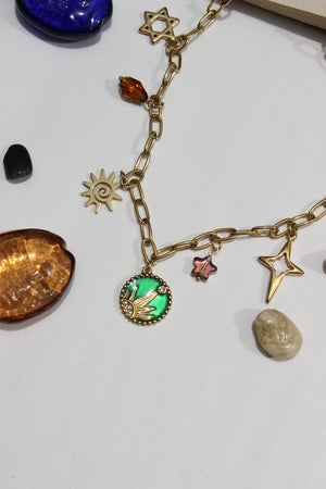 Amberjoy Charms Necklace on a white surface