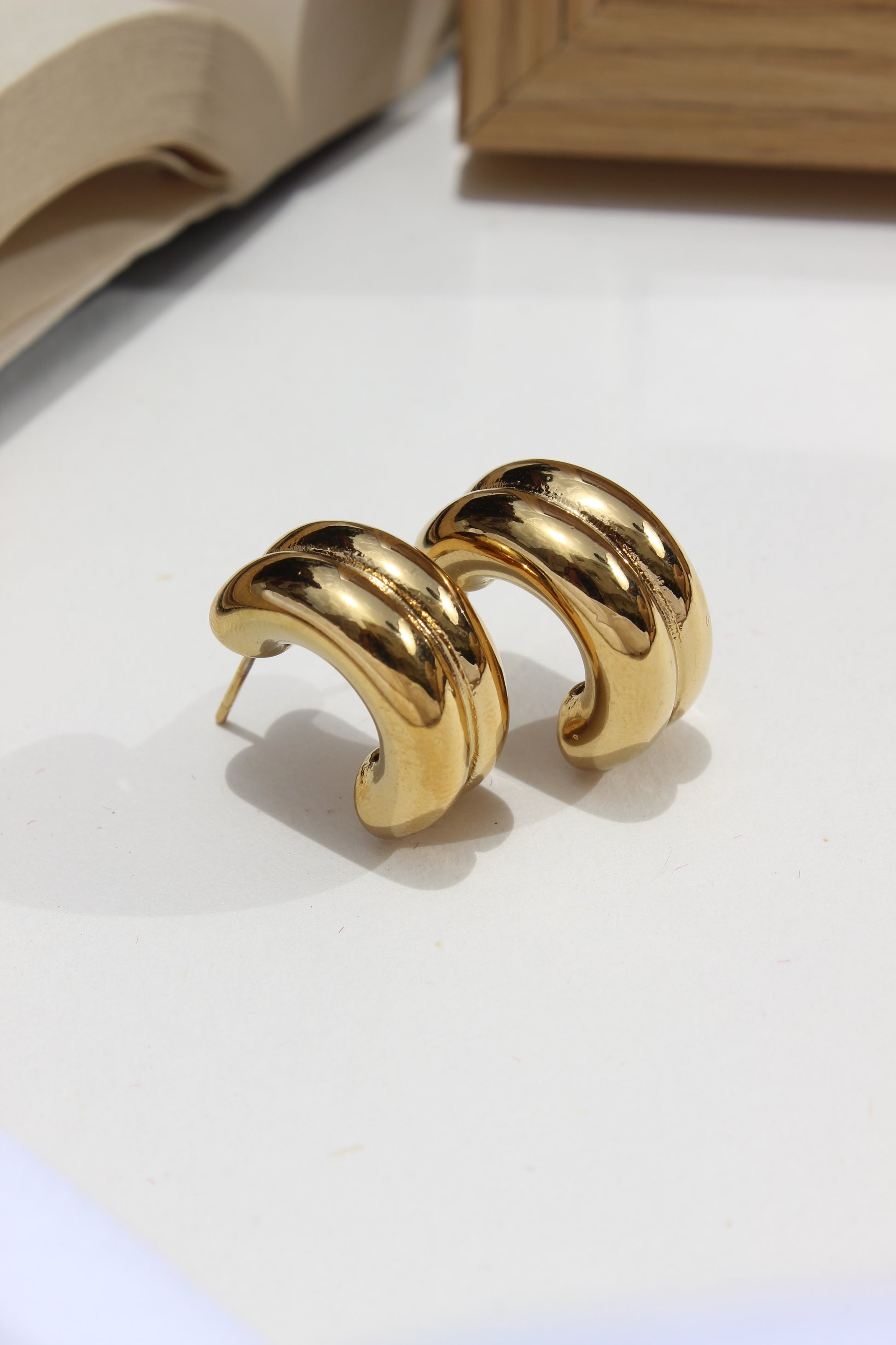close-up Soline Earrings on a white background