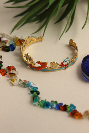Shoreline Serenade Cuff Bracelet on  a light background