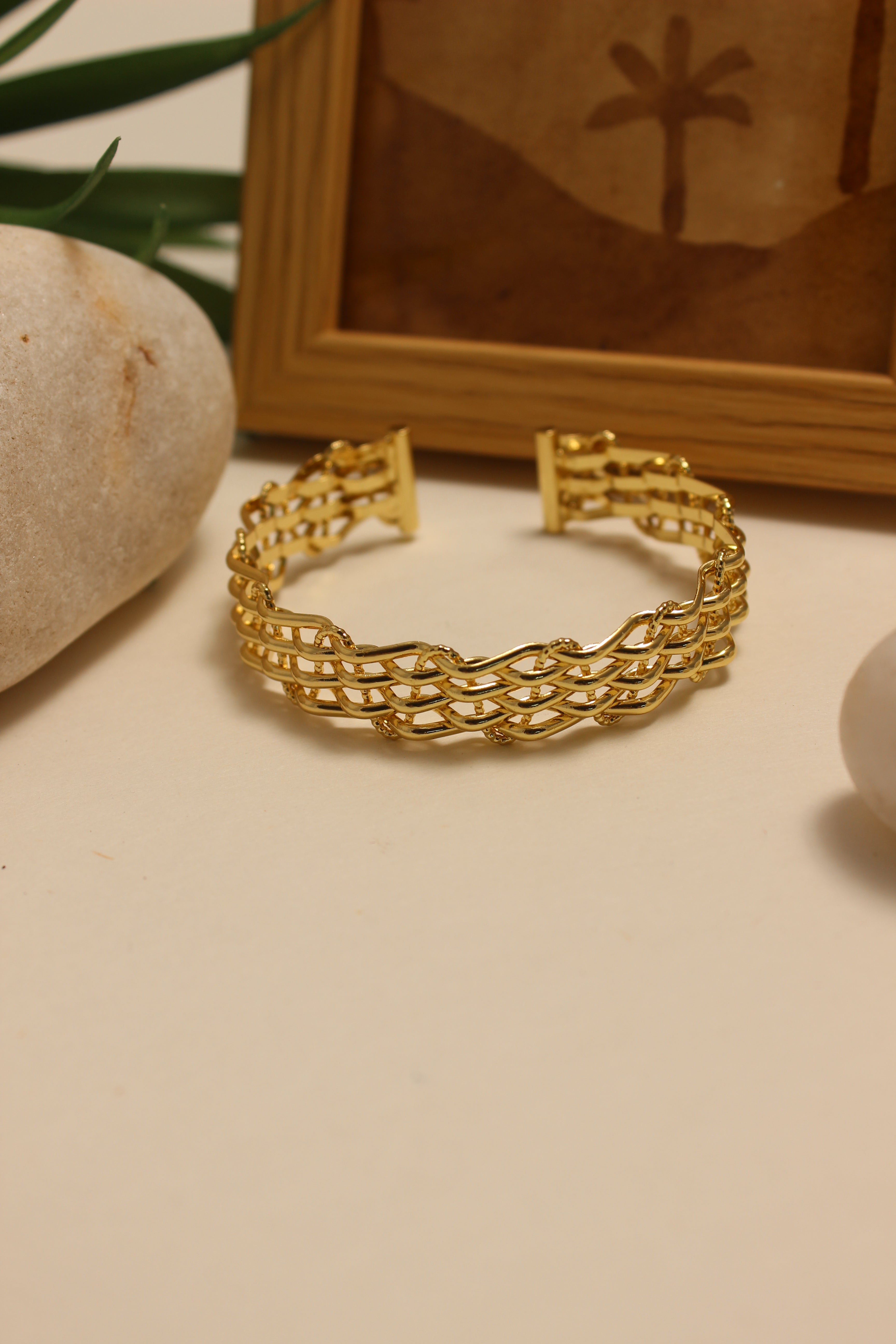 Legacy Cuff Bracelet on a neutral background