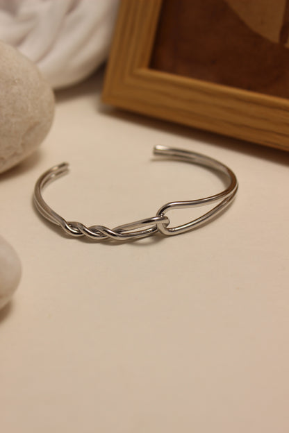 Sterling Dualis Cuff Bracelet on a neutral background