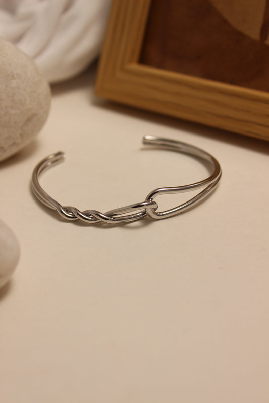 Sterling Dualis Cuff Bracelet on a neutral background