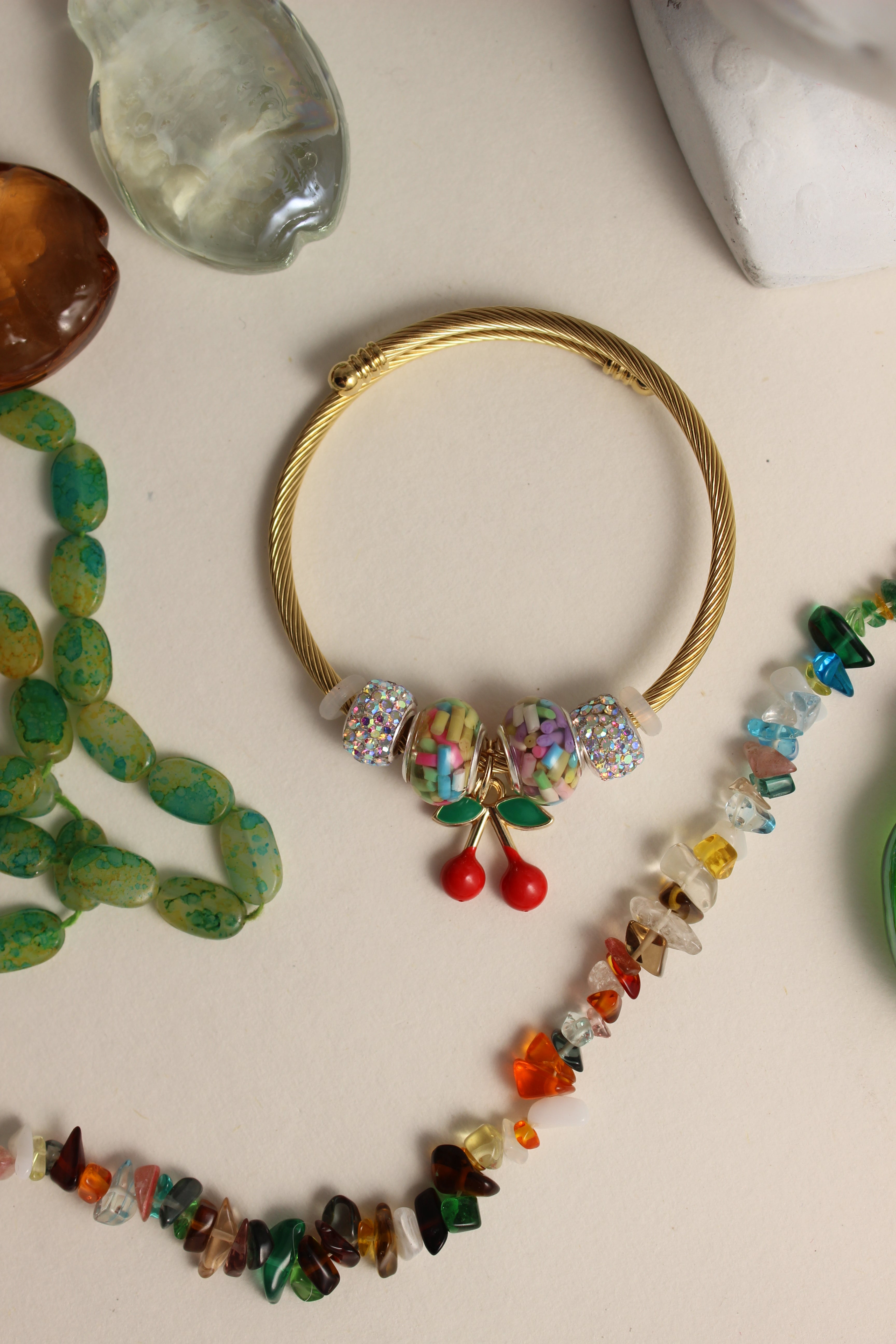 Cherry Fizz Bracelet on a light surface