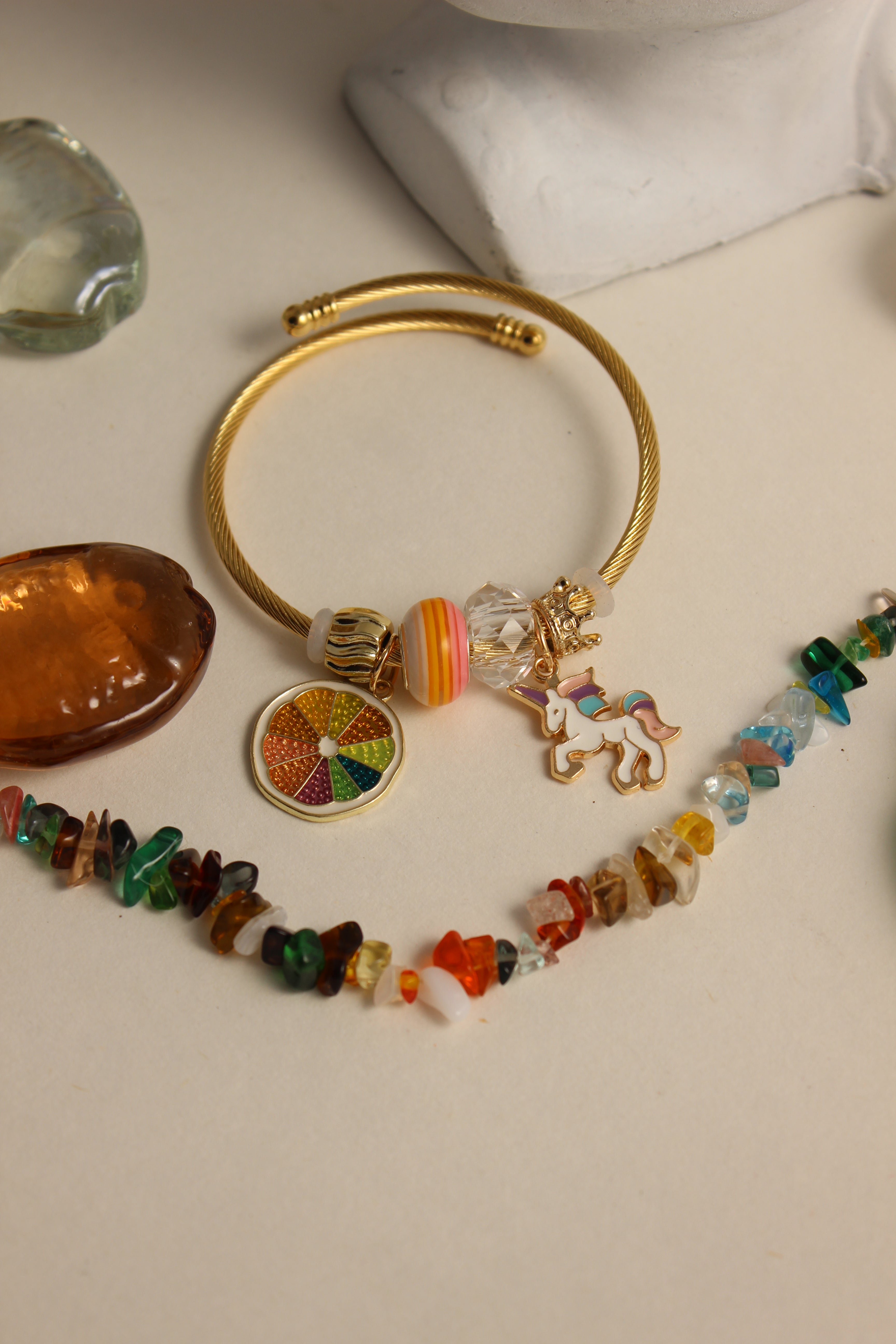 Citrus Carnival Bracelet on a light surface