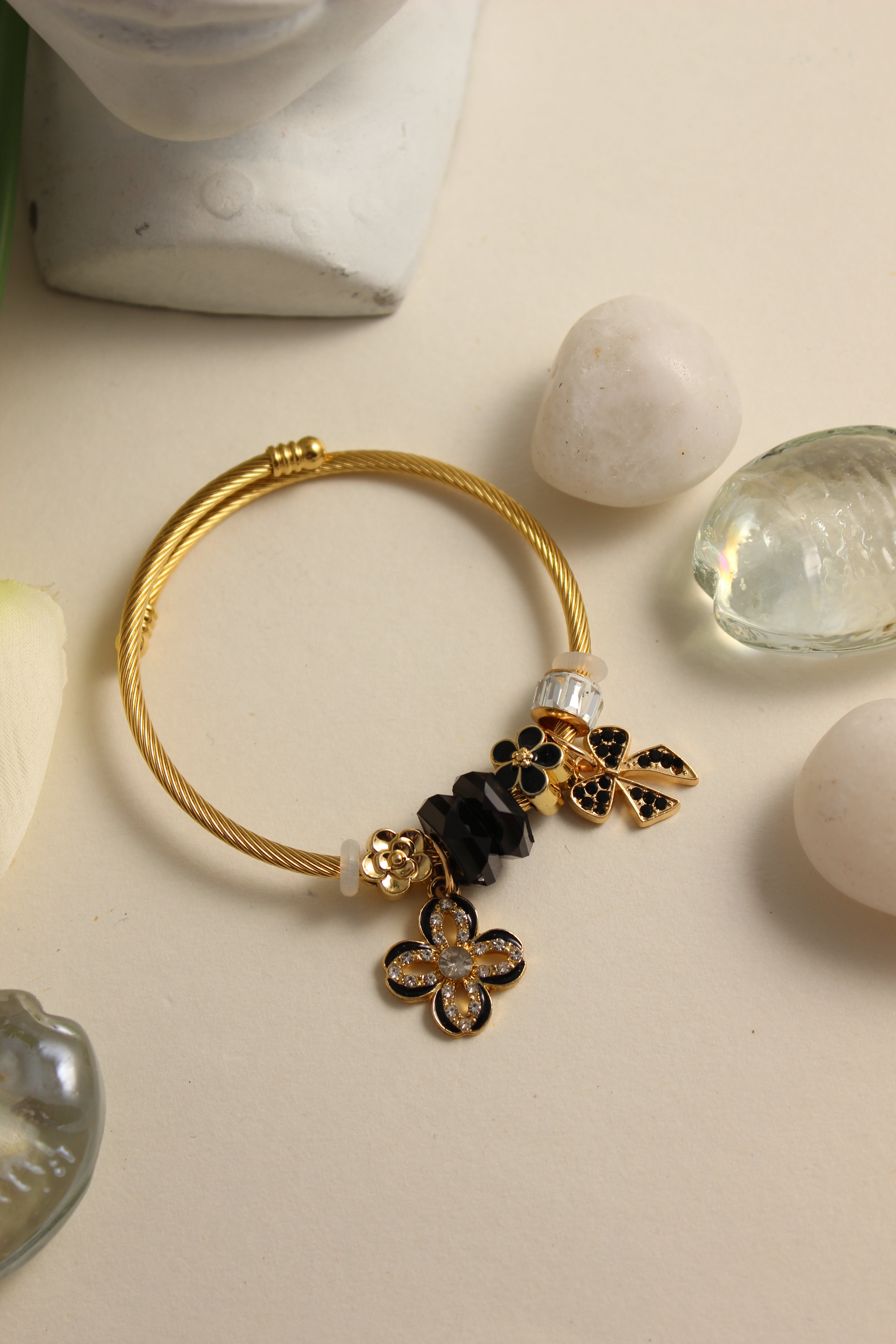 Noir Bloom Bracelet on a light background