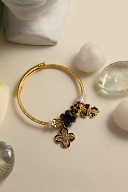 Noir Bloom Bracelet on a light background