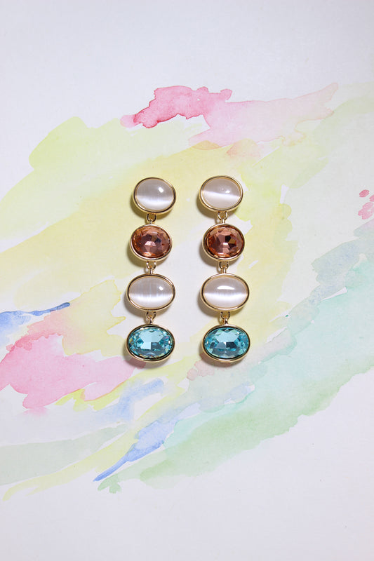 Morning Dew Earrings on a watercolor background