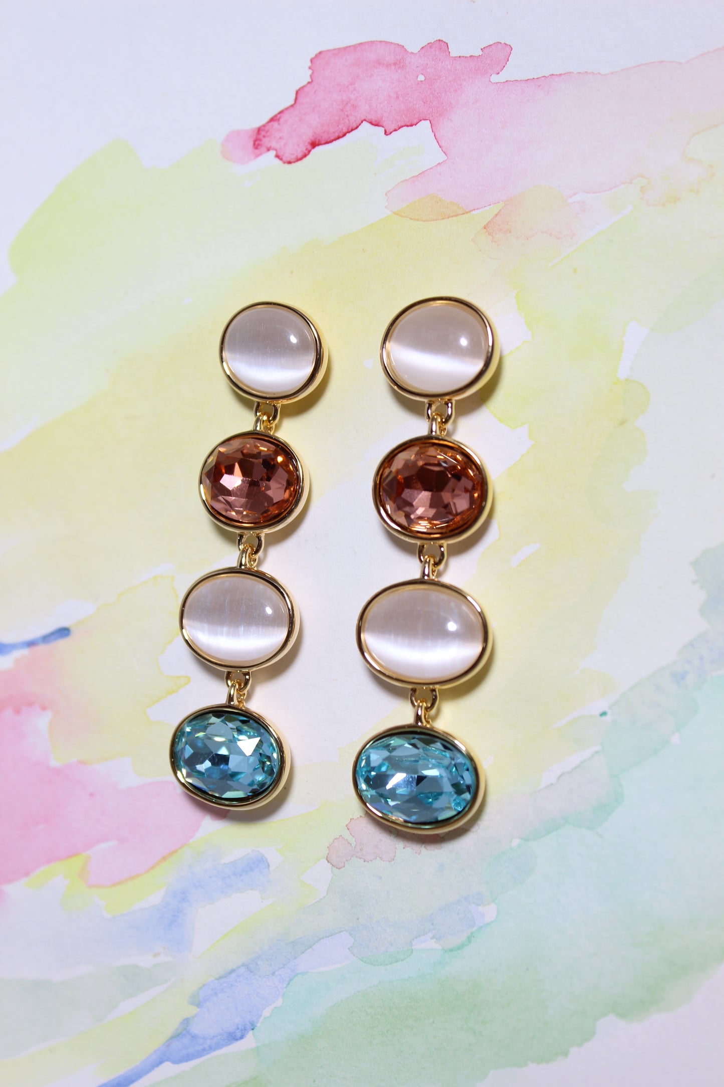 Morning Dew Earrings on a color background
