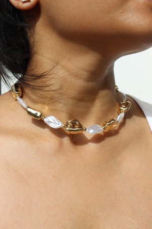 Baroqa Necklace on a model's neck