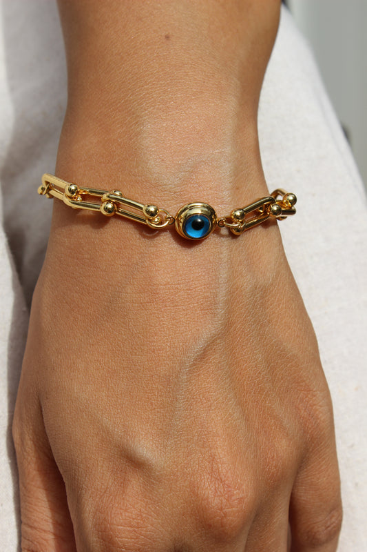Pelora Bracelet on a wrist against a white background