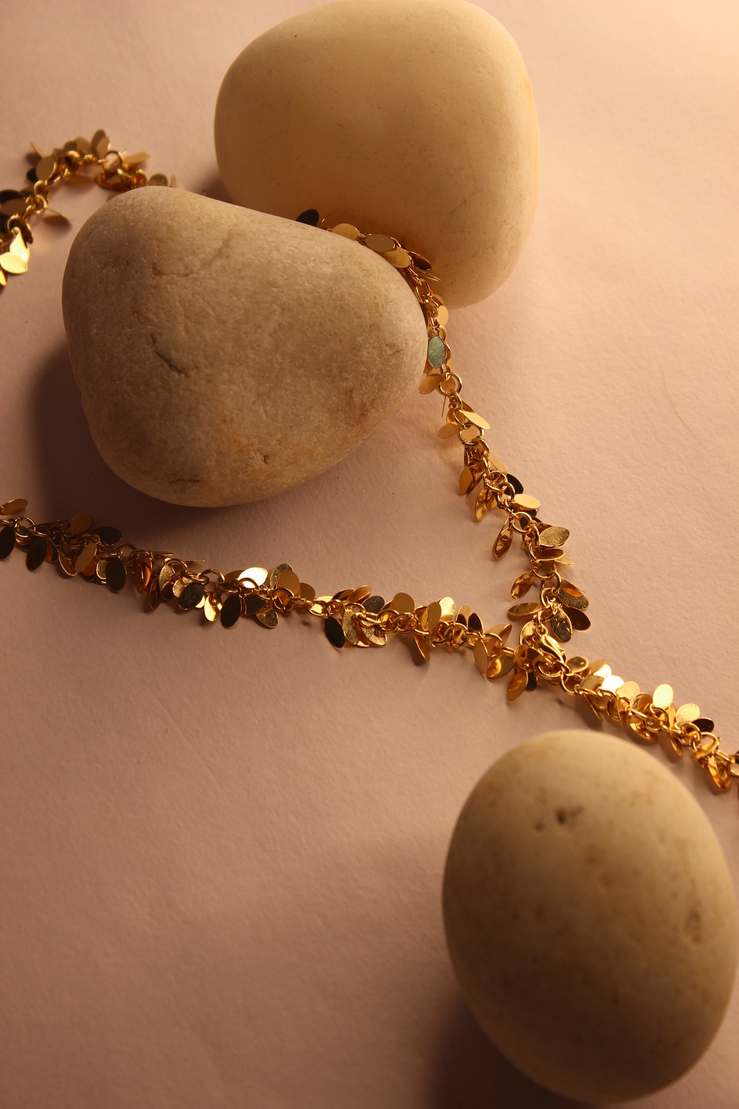 Nightsway Necklace on a pink background 