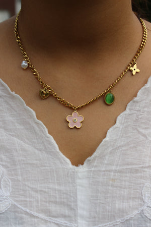 Fashionable WishBlush Charms Necklace on model, perfect for gifting and everyday wear