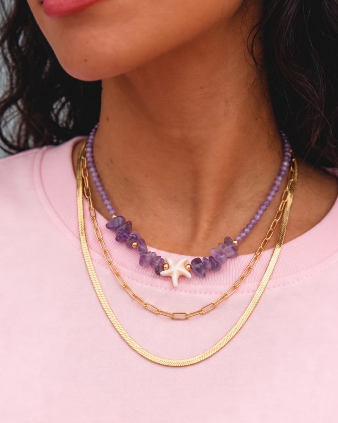 Vera Amethyst Layered Necklace