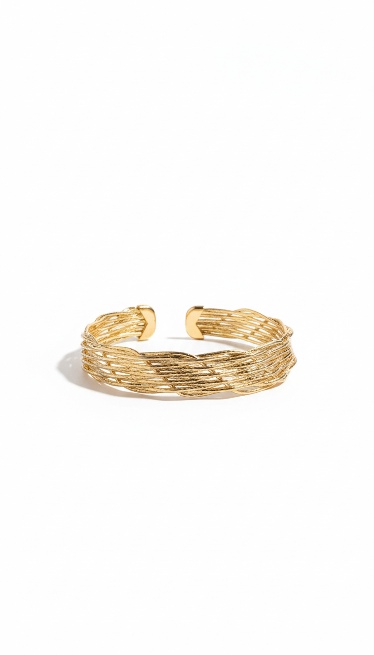 Woven Gold Cuff Bracelet
