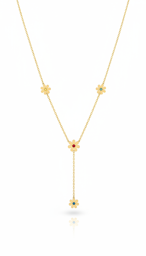 Five Blossoms Lariat Necklace