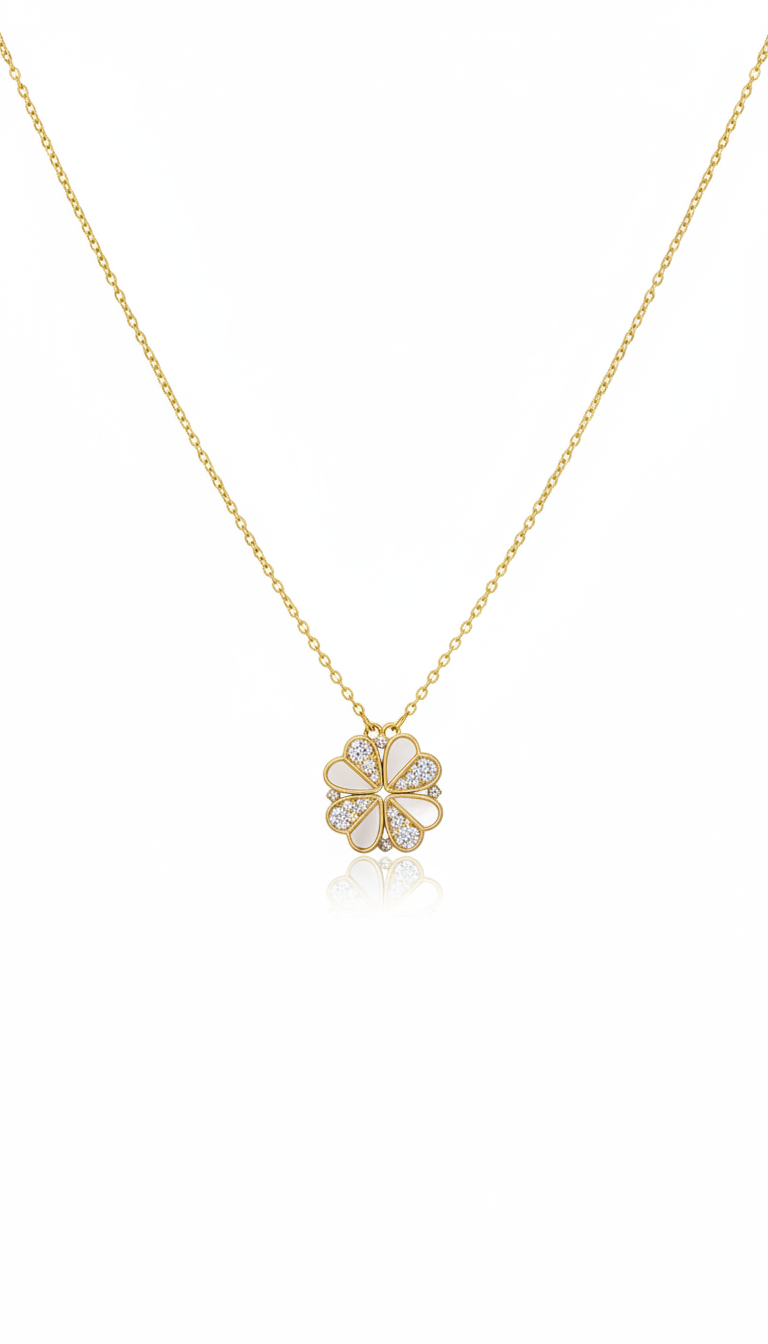 Oyster Petal Pendant Necklace