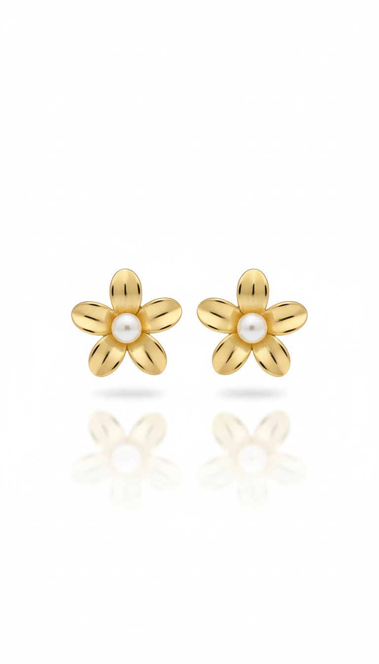 Golden Whisper Stud Earrings