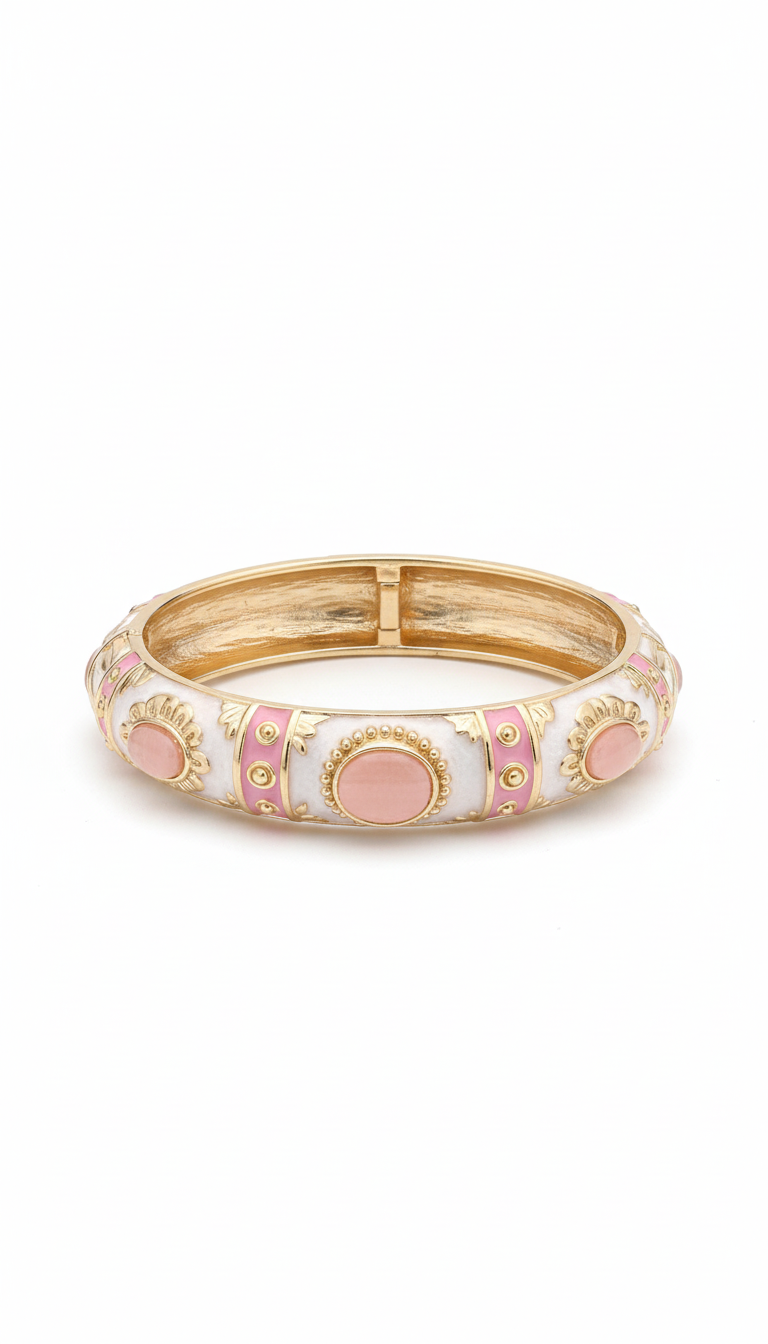 Roselle Enamel Bangle Bracelet