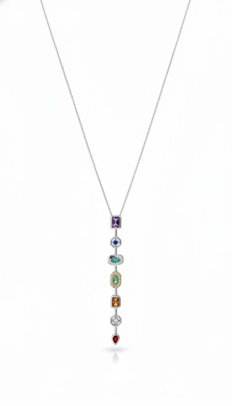 Argent Pastel Pour Necklace