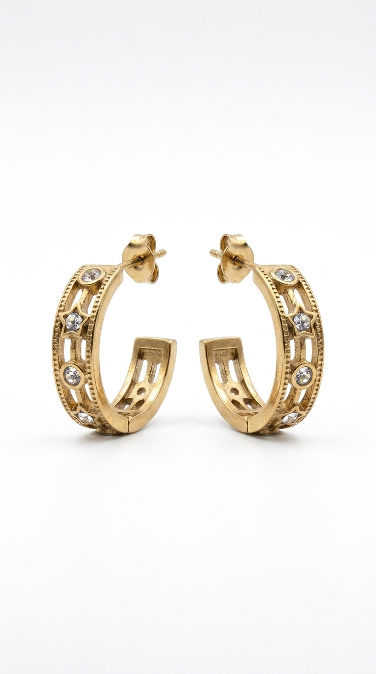Celestial Star Hoop Earrings