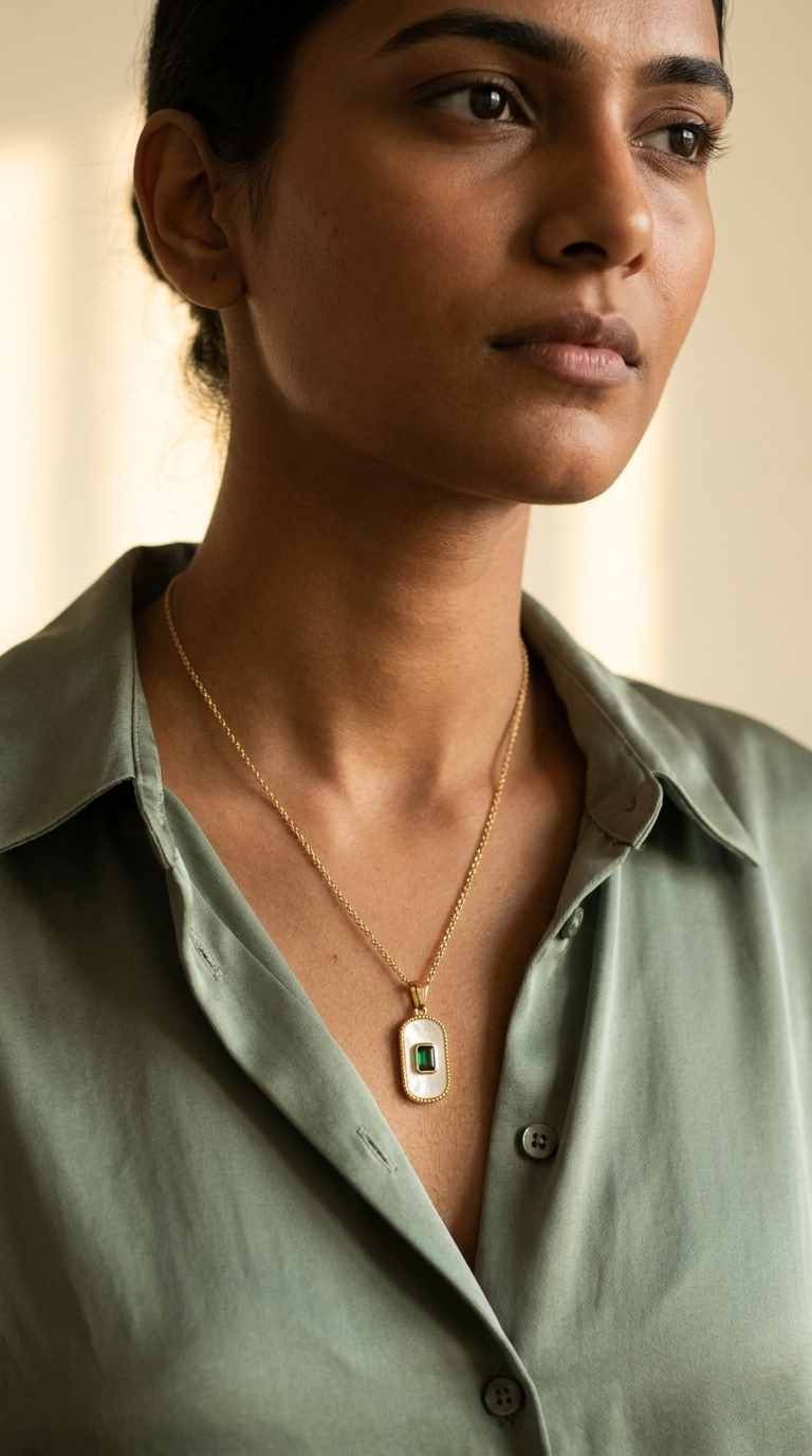 Emerald Tablet Necklace