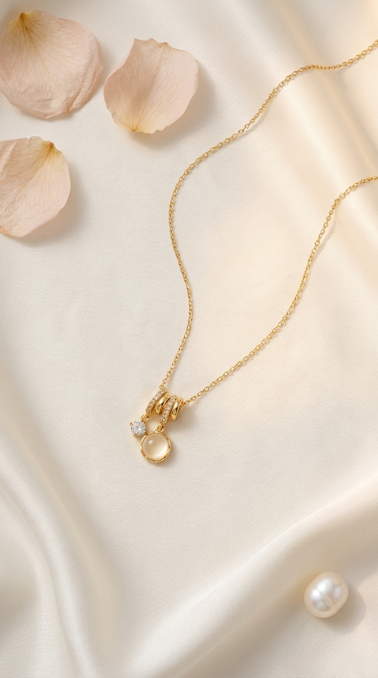 Citrine Duo Charm Necklace