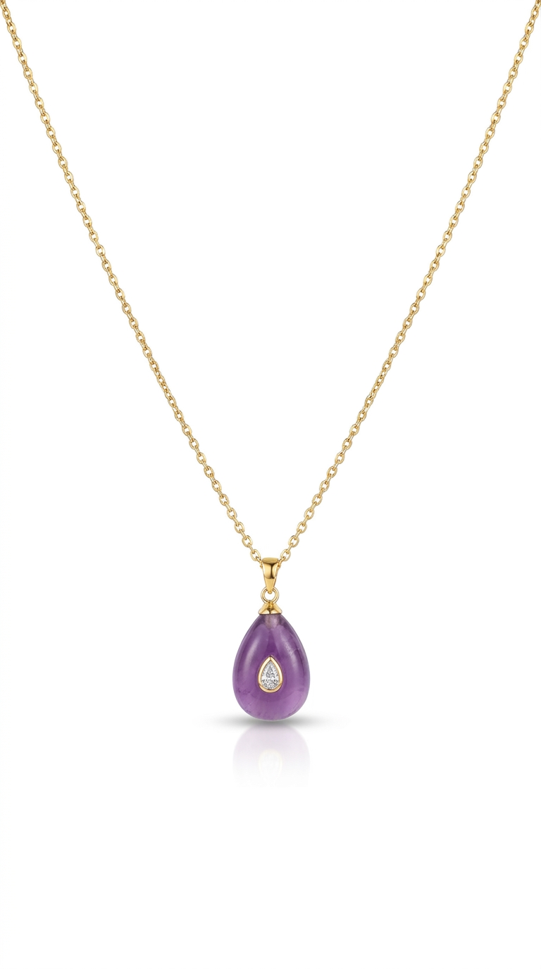 Amethyst Drop Necklace