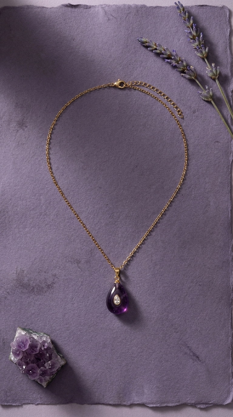 Amethyst Drop Necklace