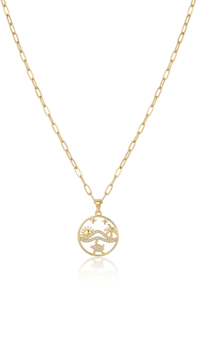 Sunset Shore Medallion Necklace