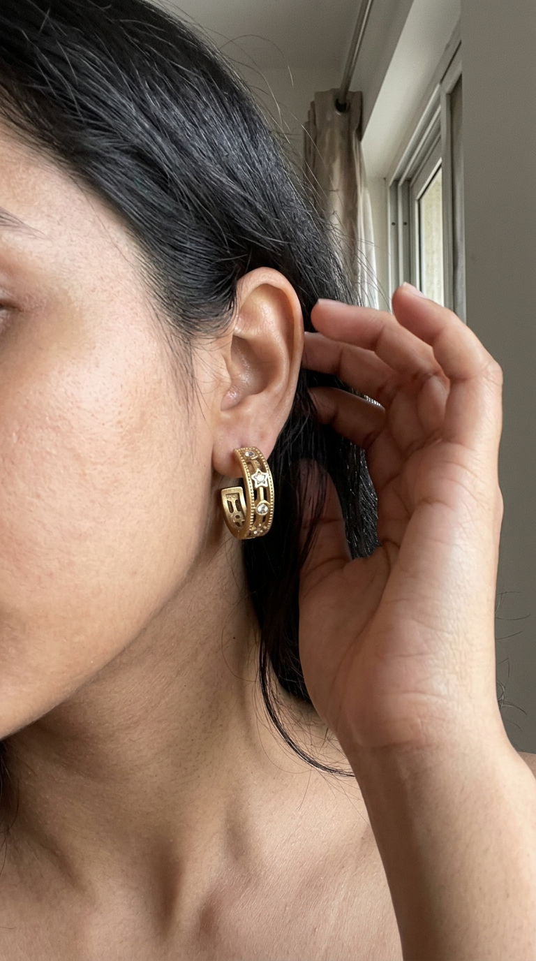 Celestial Star Hoop Earrings